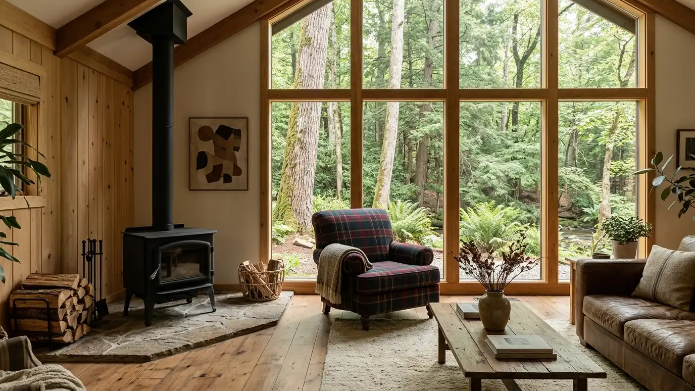 Interior design and decorating in Pegram, TN A beautifully designed living room in a Pegram, Tennessee home with a comfortable sofa, layered lighting and warm natural light